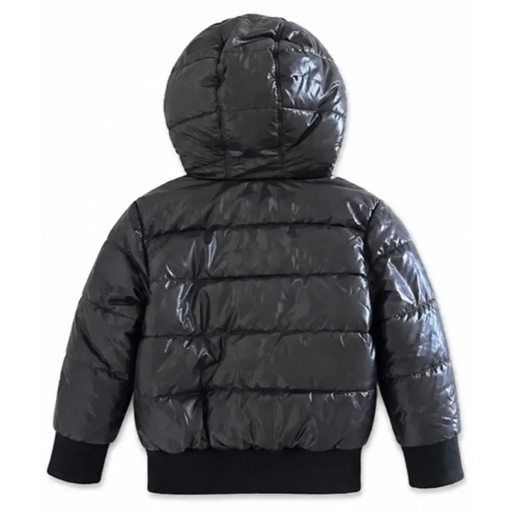 Nike Boys' Youth Puffer Jacket Black/Charcoal Hooded